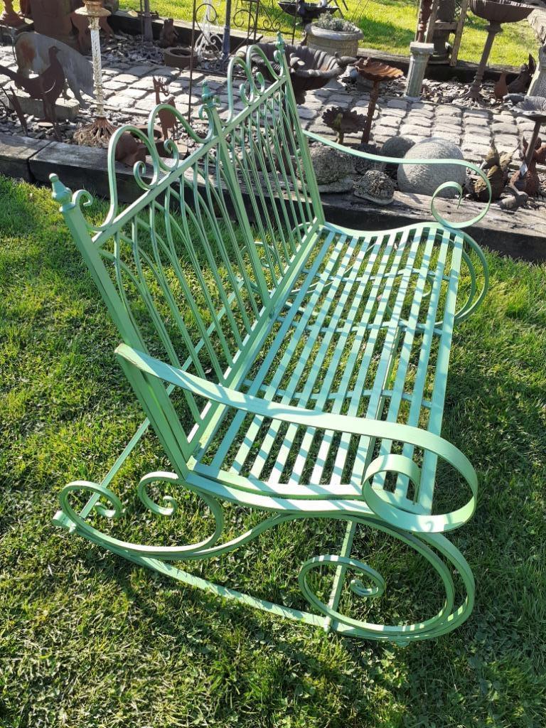 Banc de jardin en fer forgé vert( rocking chair), Enlèvement, Neuf, Métal