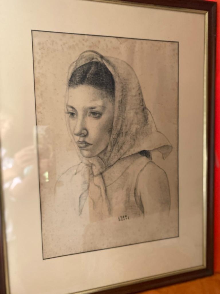 Portrait "femme au foulard" de Léon Devos, Antiquités & Art, Enlèvement