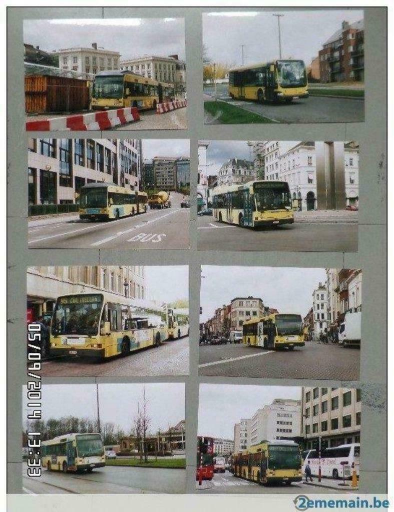 Lot de 8 photos de bus STIB, Envoi, Utilisé, Bus ou Métro, Autres types