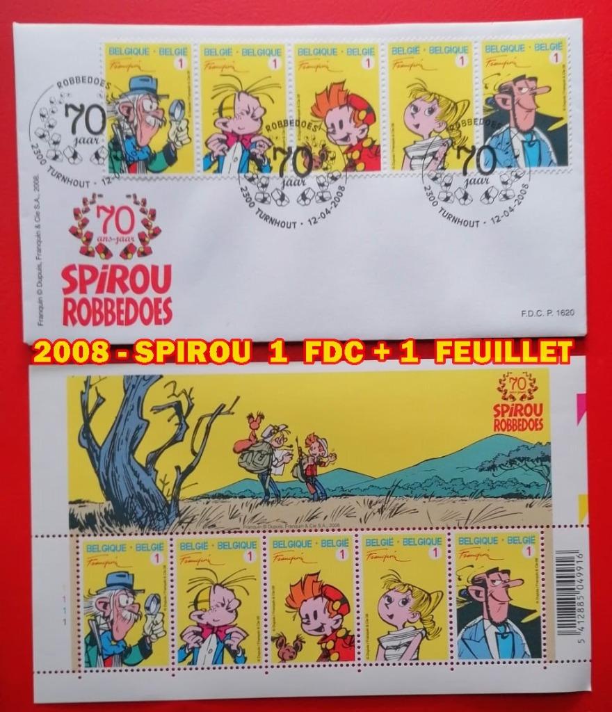 2008 - SPIROU 1 FDC + 1 VEL, Postzegels en Munten, Postzegels | Europa | België, Verzenden