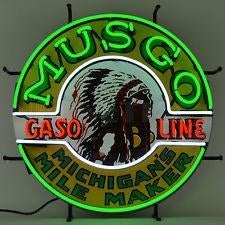 Musgo gasoline neon en veel andere USA garage showroom neons, Enlèvement ou Envoi, Neuf, Table lumineuse ou lampe (néon)