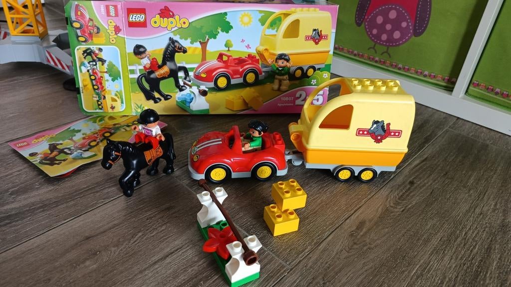 Lego Duplo paarden 10806 + paardentrailer 10807, Ophalen of Verzenden