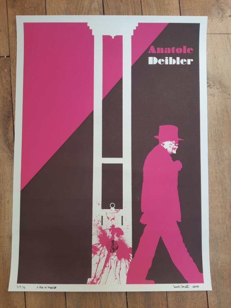 Sérigraphie artist's proof Anatole Deibler par Dave Decat,, Enlèvement ou Envoi, Rectangulaire vertical, Utilisé, Autres sujets/thèmes