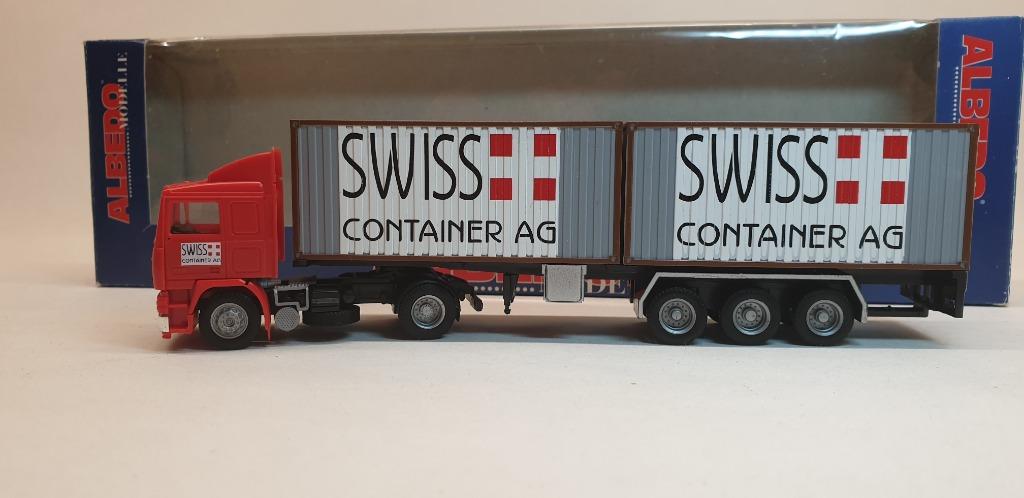 ALBEDO vrachtwagen Volvo  Swiss cotainer ag 1/87, Ophalen of Verzenden, Zo goed als nieuw, Bus of Vrachtwagen, Overige merken