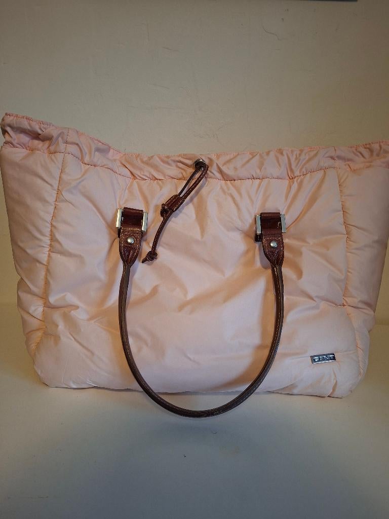Gant gewatteerde shopper Licht roze met leren details, Handtassen en Accessoires, Tassen | Damestassen, Zo goed als nieuw, Shopper