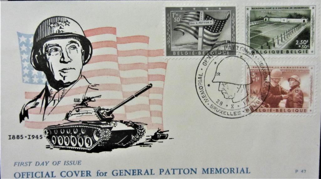 THEMA OORLOG WO II - GENERAAL GEORGE PATTON (ERG ZELDZAAM), Enlèvement ou Envoi, Affranchi, Autres thèmes
