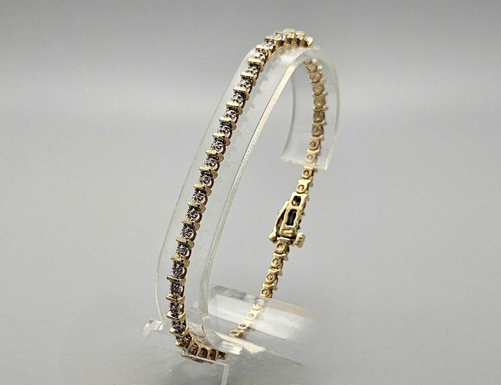 Gouden Vintage armband met diamant ca: 0.50 ct. 2024/217, Ophalen of Verzenden, Zo goed als nieuw, Met edelsteen, Goud