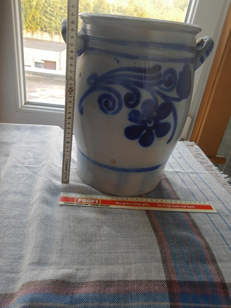 Blauwe mosterpot, 10 liter, Ophalen of Verzenden