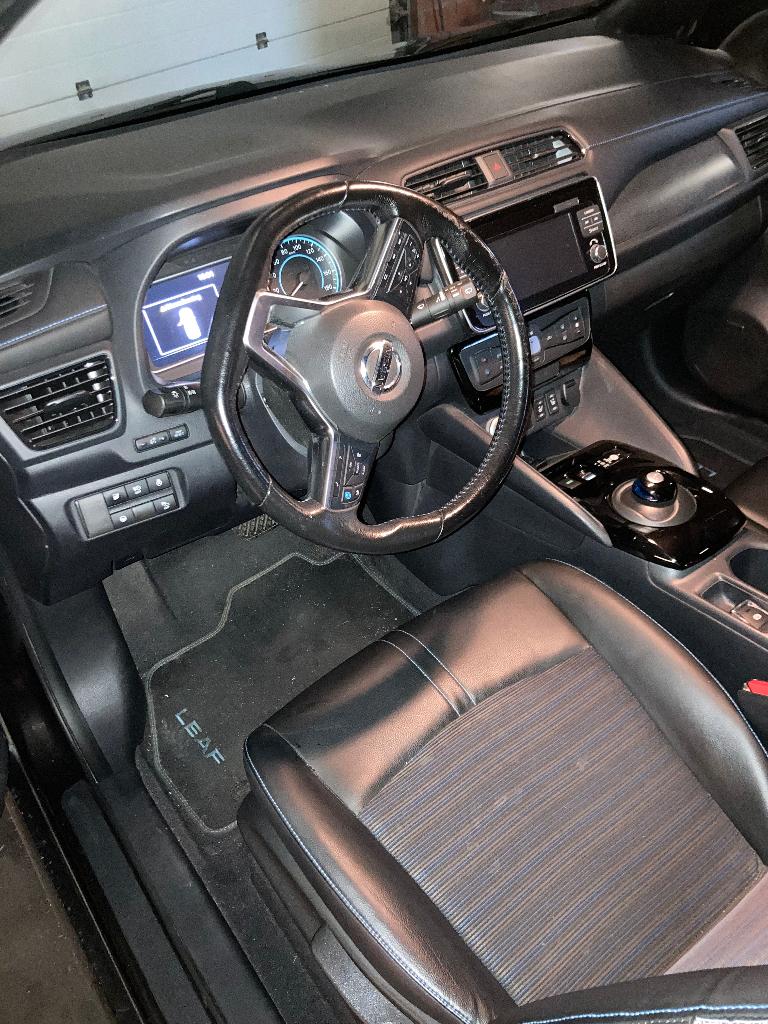 Nissan Leaf, Auto's, Zwart, Leder en Stof, Zwart, Elektrisch