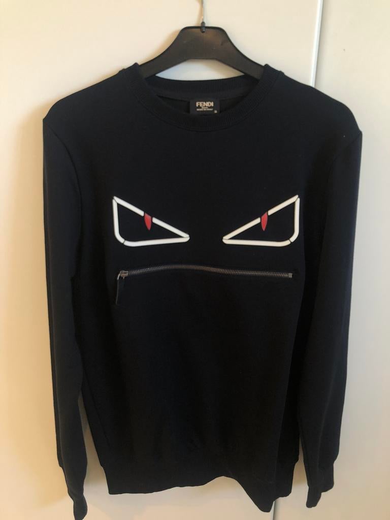 Fendi donkerblauwe sweater, Mt S, amper gedragen, Blauw, Ophalen of Verzenden, Zo goed als nieuw, Fendi