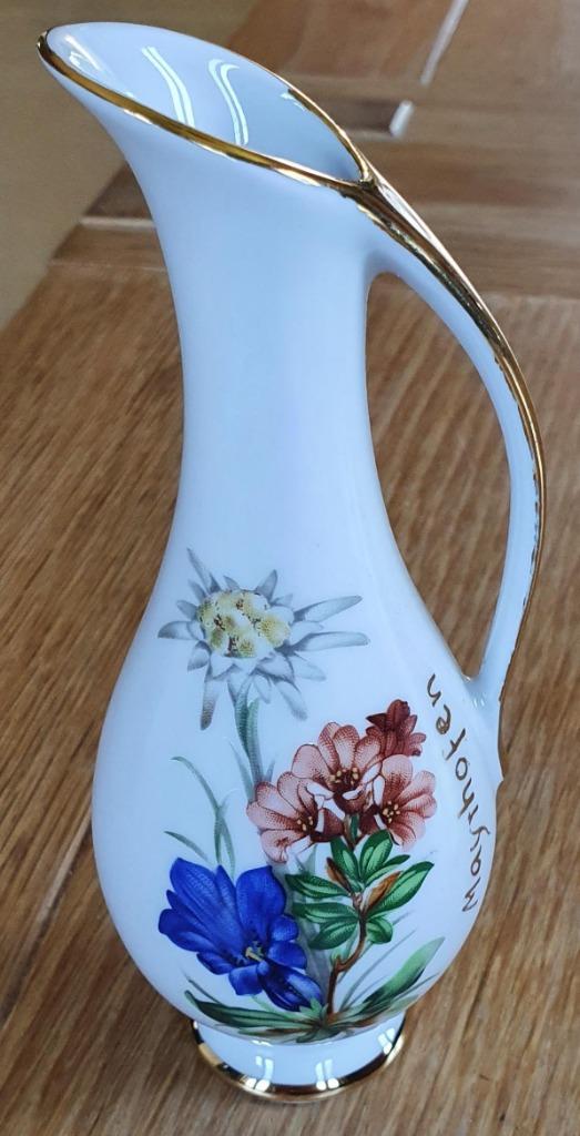 Vintage vaasje met gouden afwerking, Ophalen of Verzenden