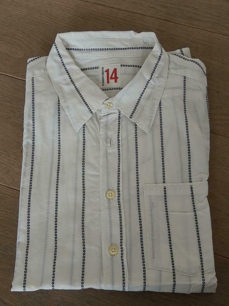 Gekleed wit hemd met blauwe streep . Maat 168/ 14 jaar, Kinderen en Baby's, Kinderkleding | Maat 164, Ophalen of Verzenden, Zo goed als nieuw