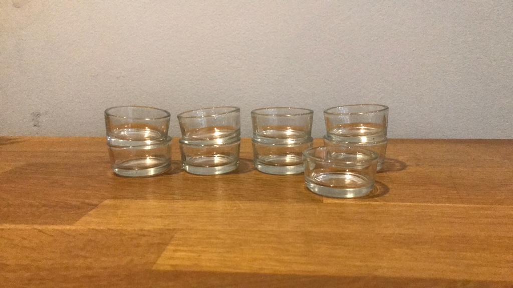 Kleine hapjes glaasjes of kaarsen potje 9 stuks, Huis en Inrichting, Ophalen, Zo goed als nieuw