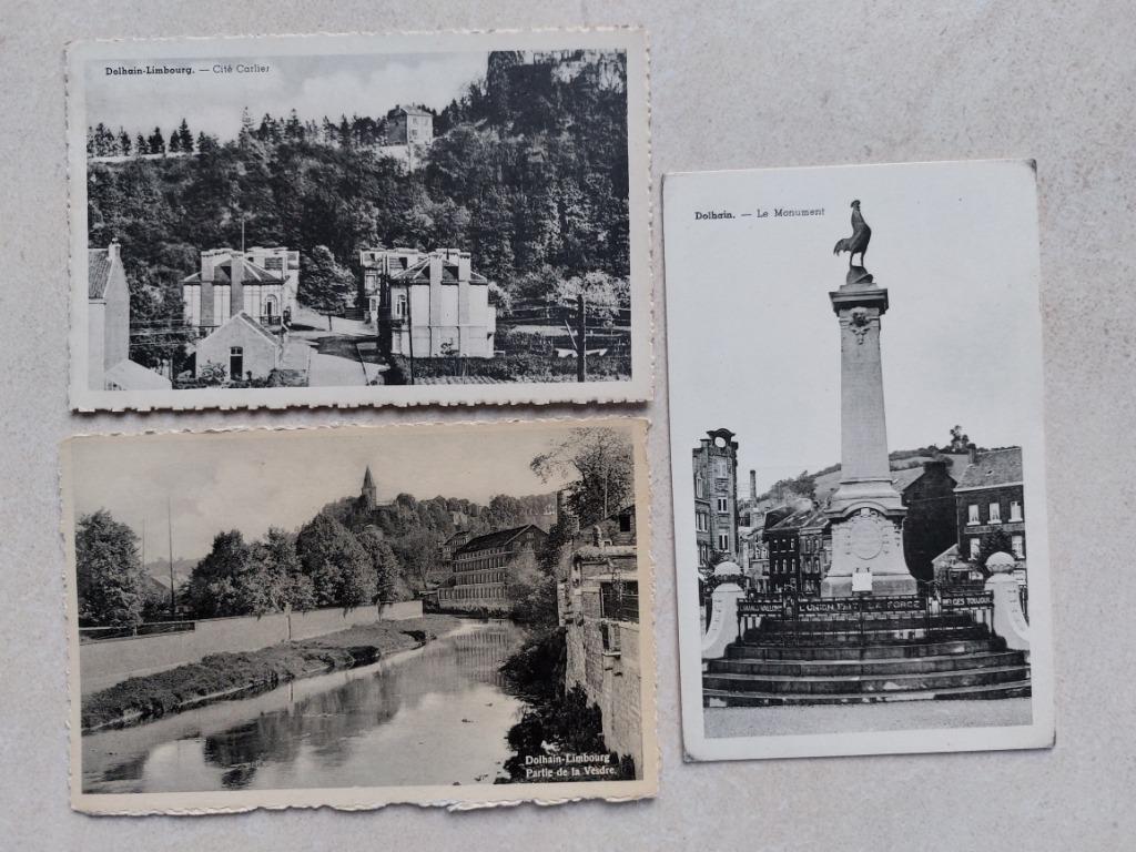 lot van 3 oude postkaarten van Dolhain, Verzenden
