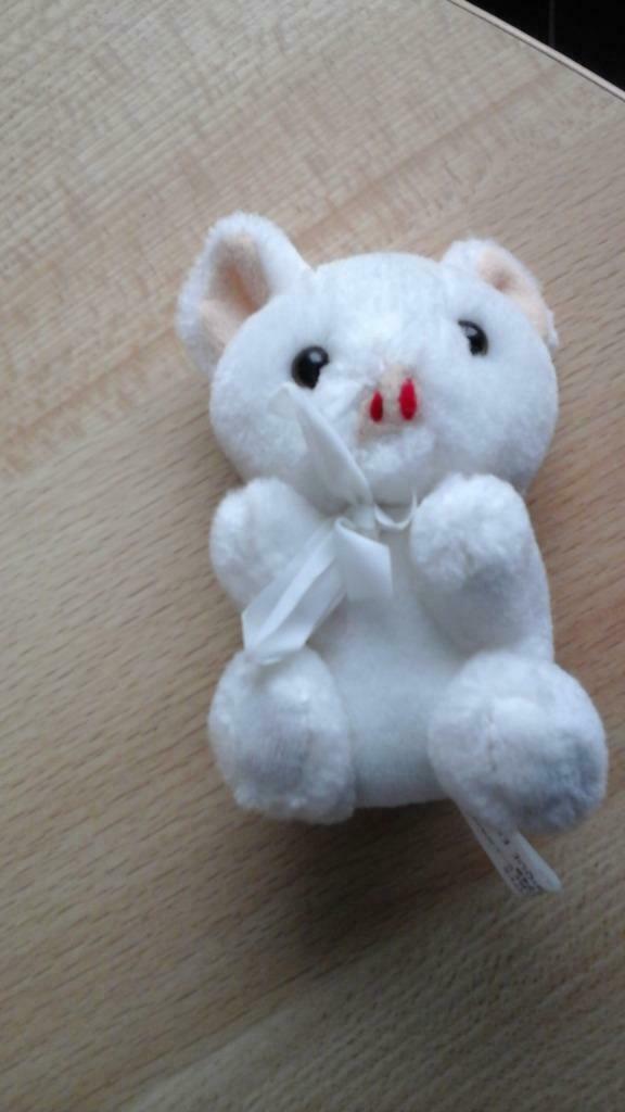 peluche ours blanc  H;: 10cm, Enlèvement ou Envoi, Comme neuf, Ours en tissus