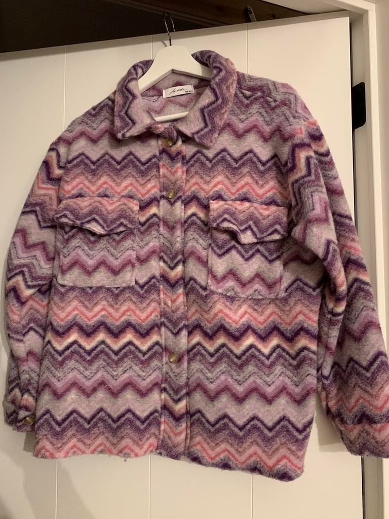 Paars/roze wollen vest one size, Kleding | Dames, Ophalen of Verzenden, Zo goed als nieuw, Paars