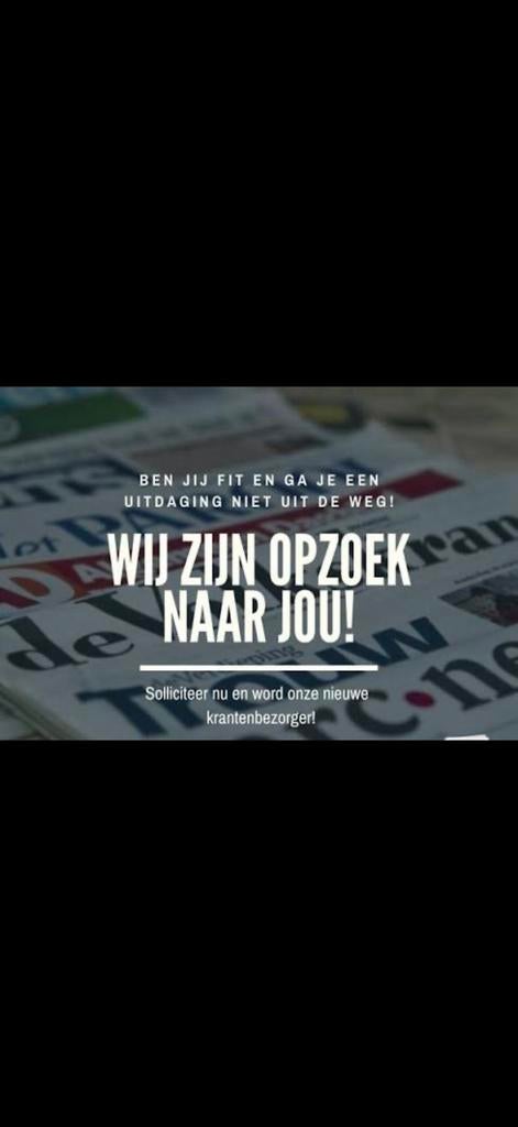 Chauffeur kranten leveren, Une personne, Plusieurs jours