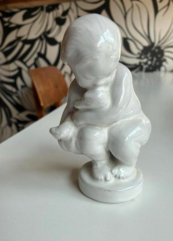 Leda en de Zwaan keramieken figuur door Kai Nielsen, Ophalen of Verzenden, Zo goed als nieuw, Mens