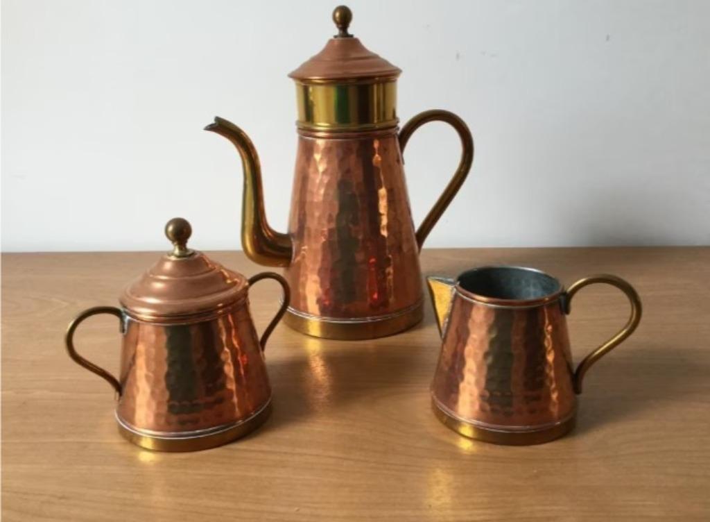 Koperen koffieset, Ophalen of Verzenden, Koper