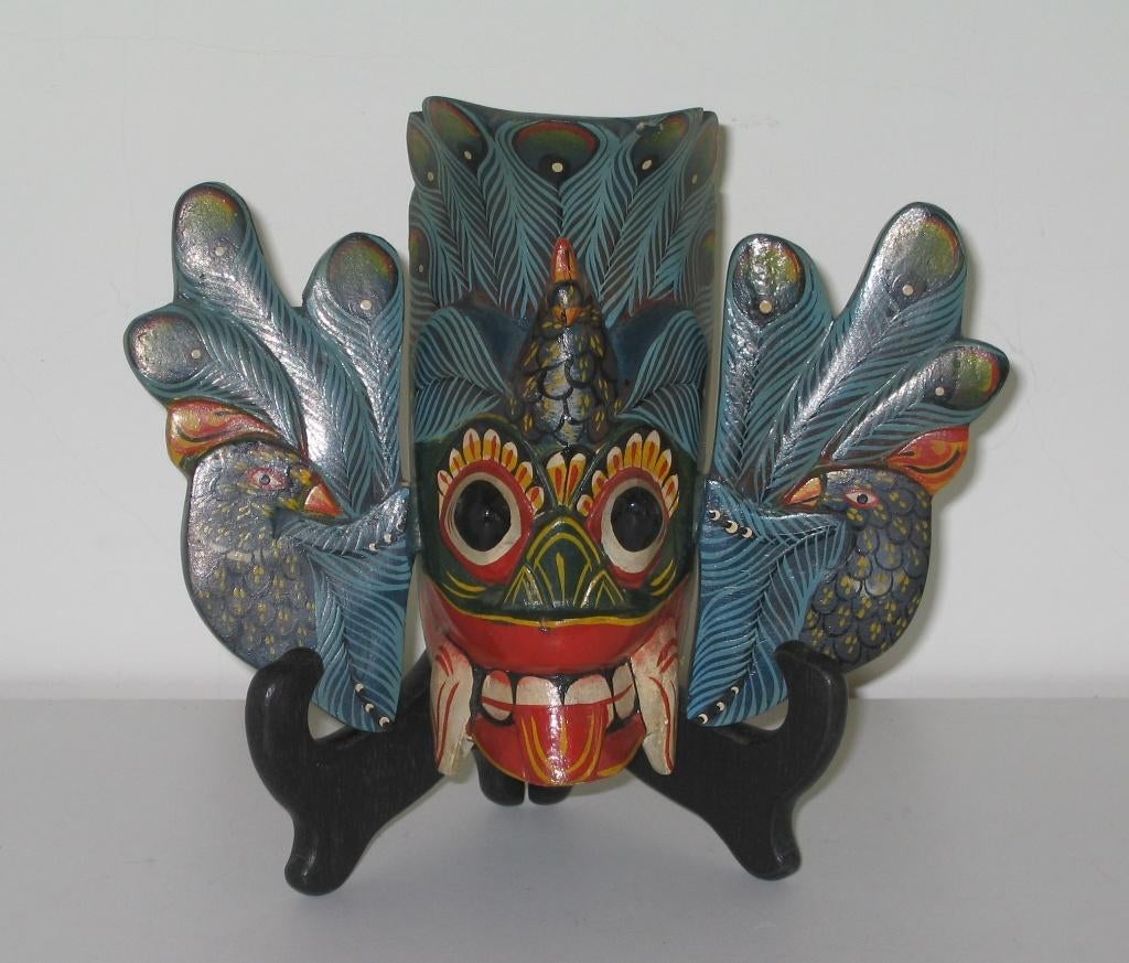 HOUTEN  MASKER  UIT  SRI LANKA  -  8089, Antiek en Kunst, Ophalen, Masker