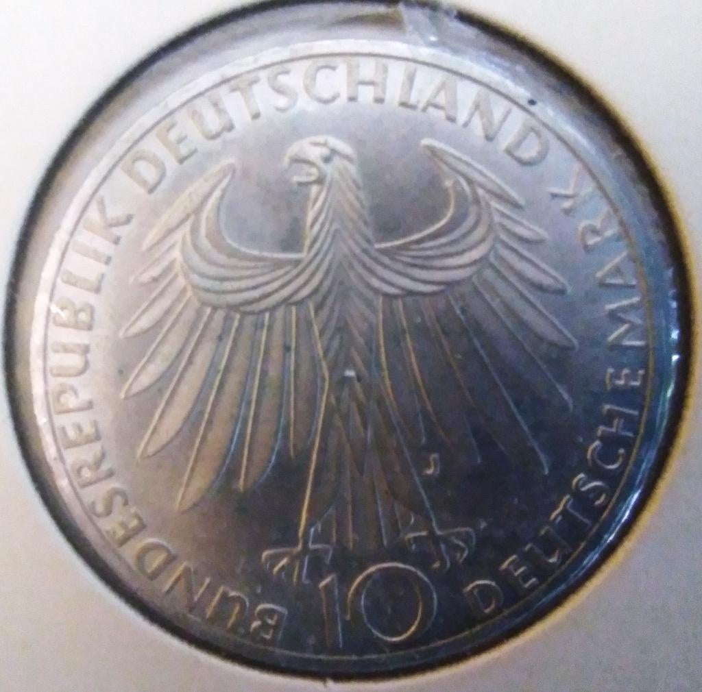 zilveren munt 10 mark 1972 duitsland olympic 15,5gr 62,5%, Postzegels en Munten, Munten | Europa | Niet-Euromunten, Ophalen of Verzenden