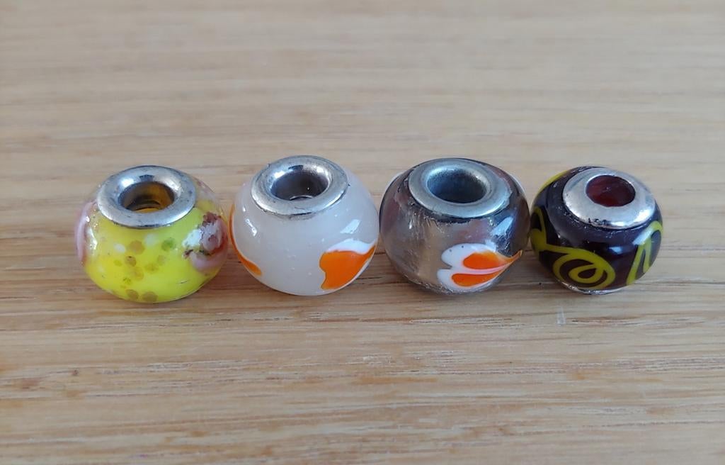 4 bedels voor een bedelarmband, 4 bedels of meer, Ophalen of Verzenden, Gebruikt