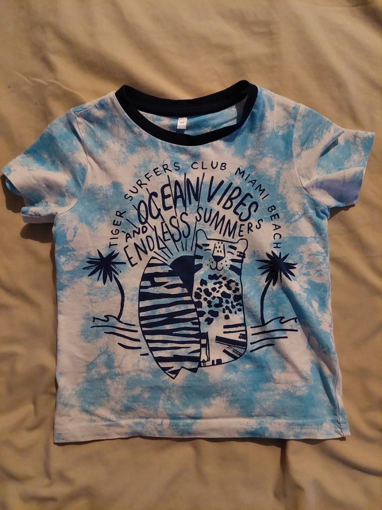 T-shirt manches courtes 4 ans C&A blanc turquoise bleu, Enfants & Bébés, Vêtements enfant | Taille 104, Garçon ou Fille, C&A, Autres types