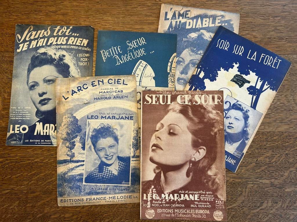 Lot de 6 partitions de Leo Marjane, Enlèvement ou Envoi