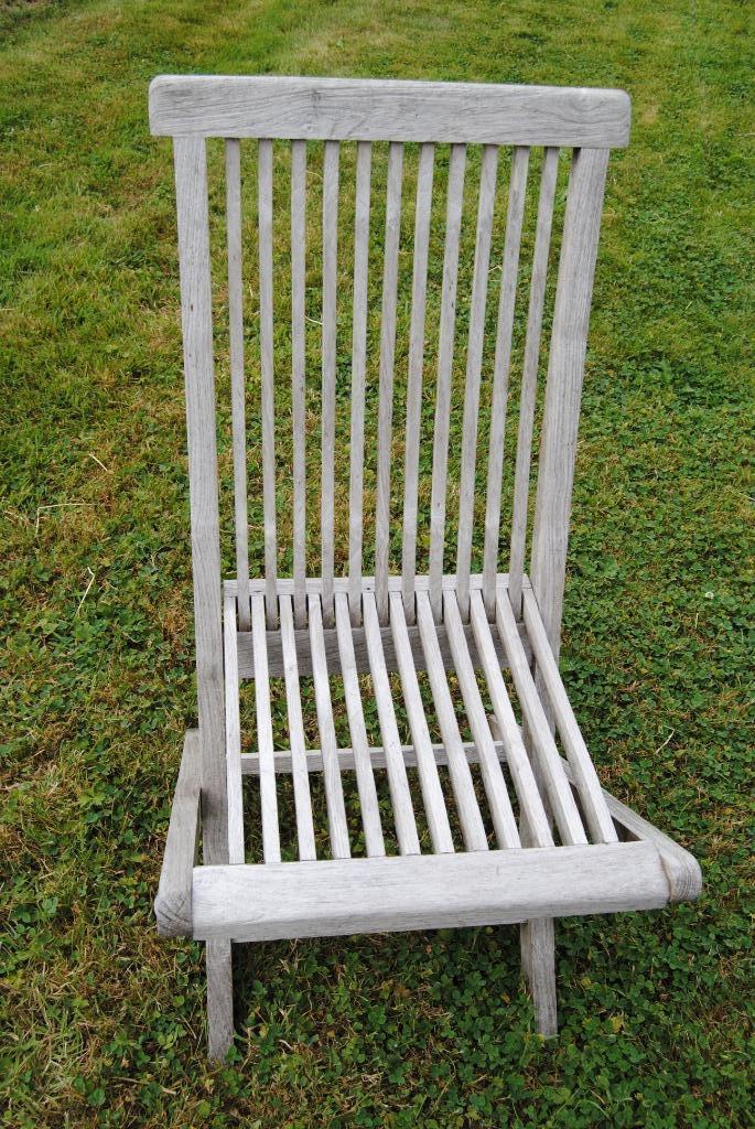 TUINSTOEL TEAKHOUT (inklapbaar), Jardin & Terrasse, Chaises de jardin, Enlèvement, Utilisé, Bois de teck, Pliant