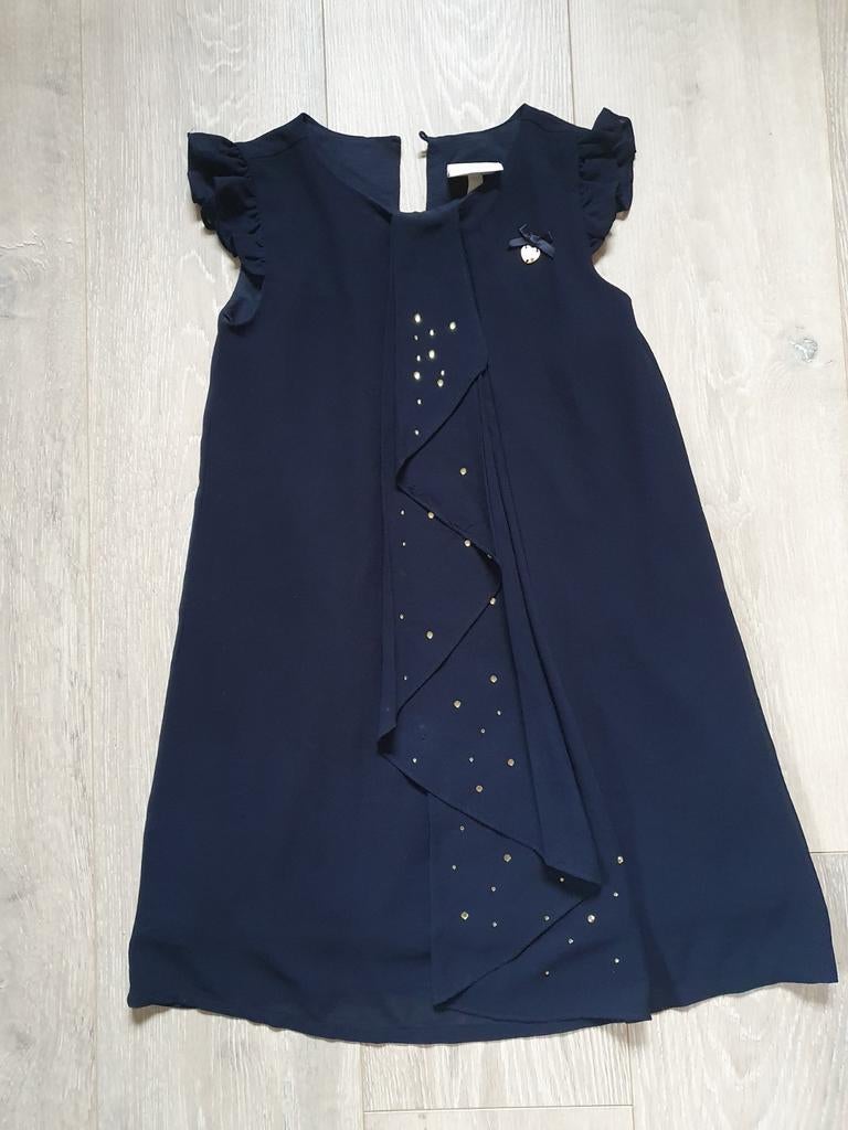 Donkerblauw kleedje Le Chic maat 128, Ophalen of Verzenden, Zo goed als nieuw