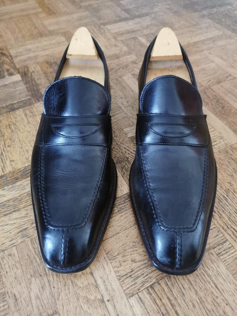 Mocassins Testoni, Enlèvement ou Envoi, Comme neuf, Noir