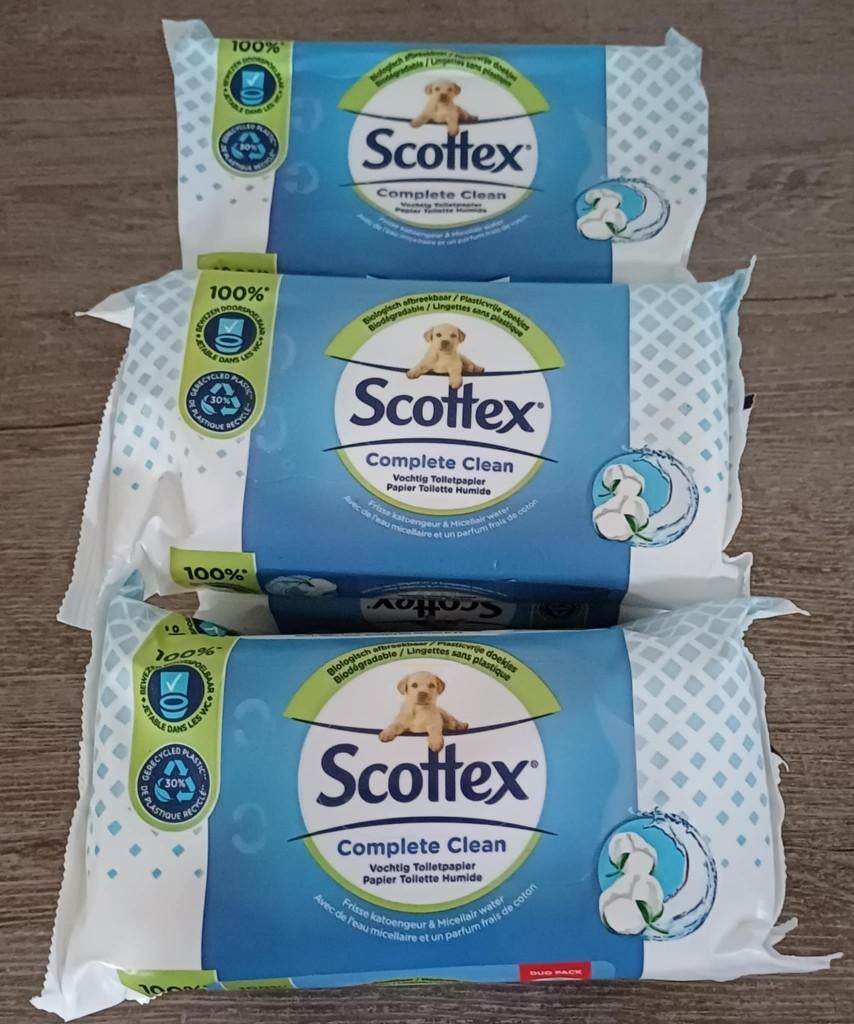 Scottex vochtig toiletpapier Complete clean, Handtassen en Accessoires, Uiterlijk | Lichaamsverzorging, Nieuw, Overige typen, Ophalen of Verzenden