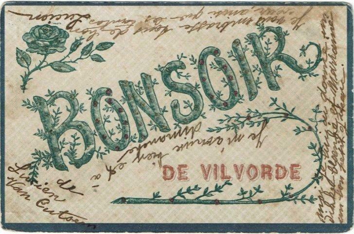 Vilvoorde Fantasiekaart Bonsoir de Vilvorde 1907, Collections, Envoi, Utilisé, Gravure