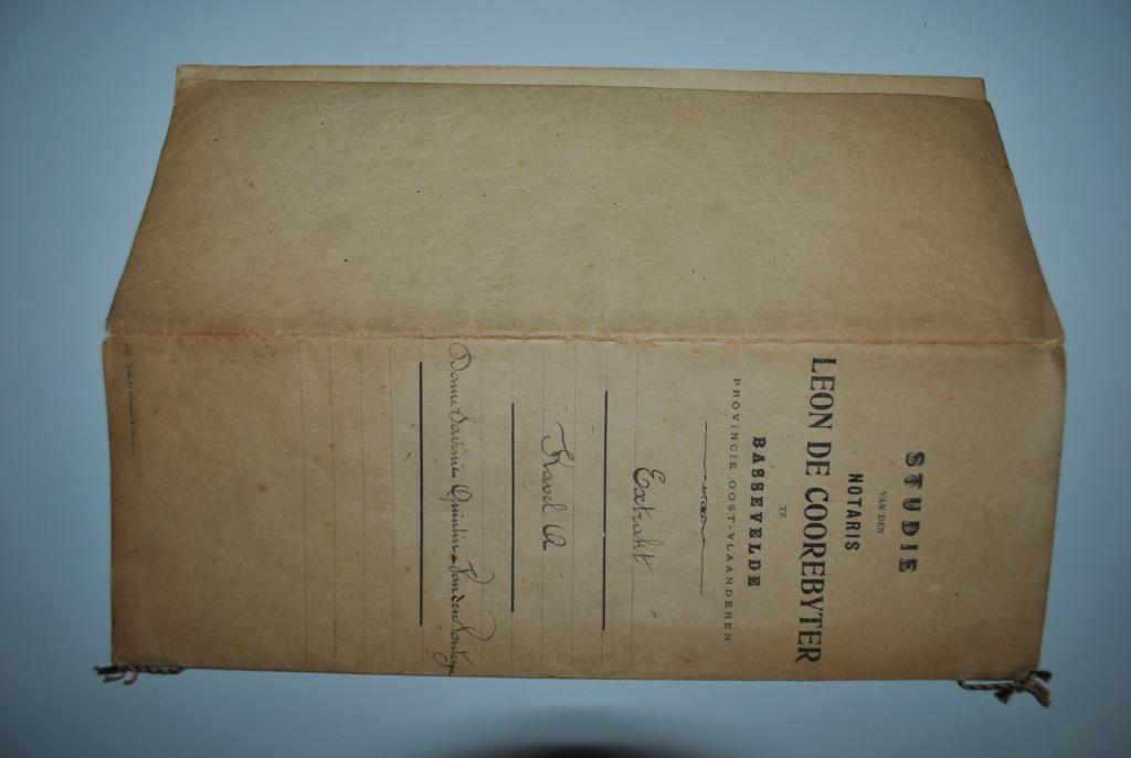 Belgique 1911 Acte Notaire De Coorebyter/Bassevelde, Envoi