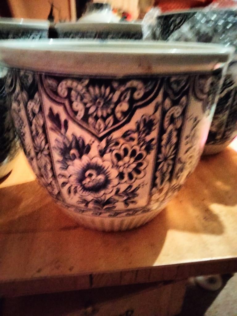 6 pots de fleurs bleus de Delft, Enlèvement ou Envoi, Comme neuf