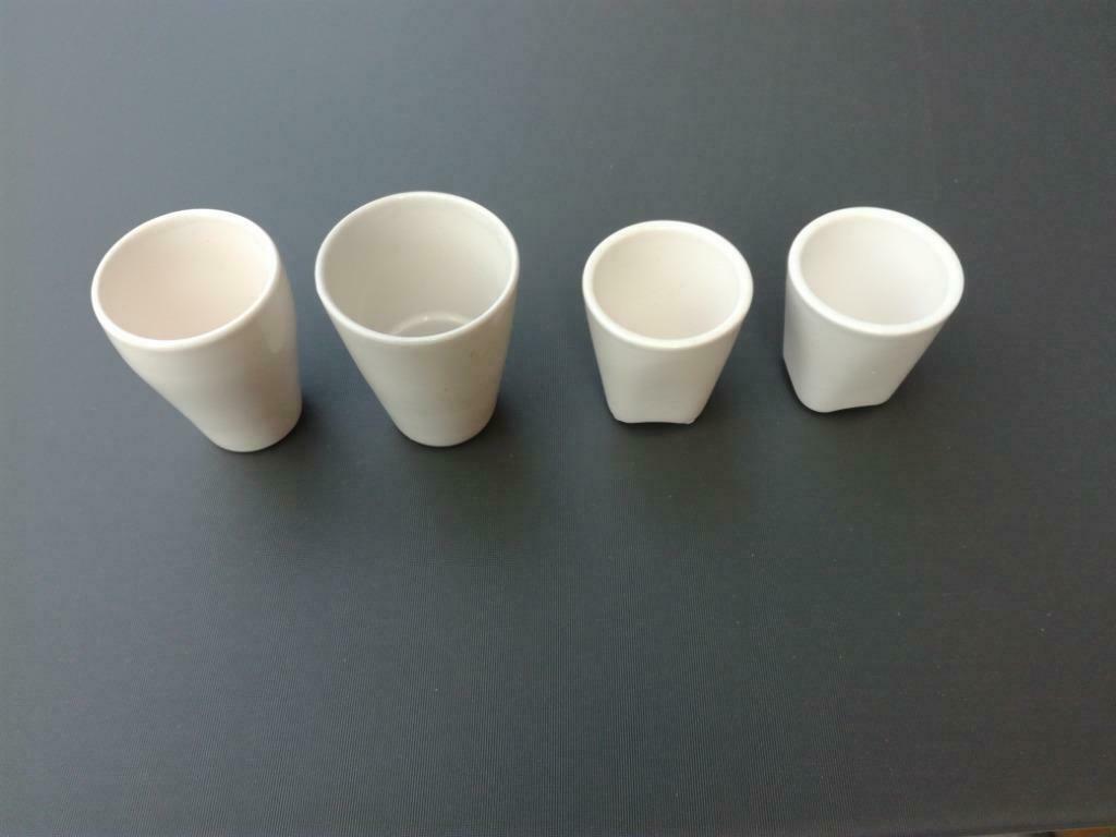 Te koop: witte kleine bloempotjes, Tuin en Terras, Ophalen, Gebruikt, Rond, Terracotta