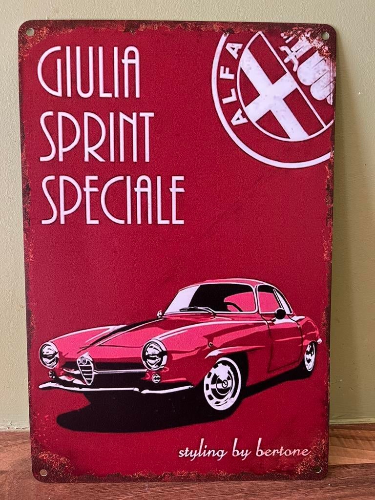 Plaque metallique Alfa Romeo Giulia, Verzamelen, Merken en Reclamevoorwerpen, Ophalen of Verzenden, Zo goed als nieuw