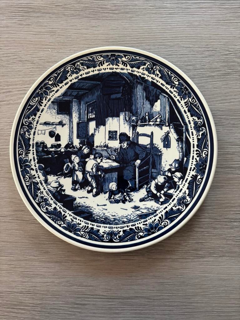 Keramische wandschotel 'De schoolmeester'  A. Van Ostade, Antiek en Kunst, Ophalen of Verzenden
