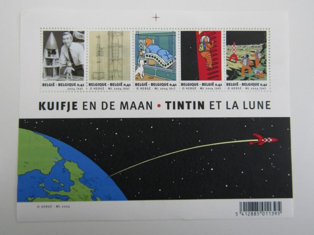 Tintin et la Lune, Timbres & Monnaies, Enlèvement ou Envoi, Non oblitéré