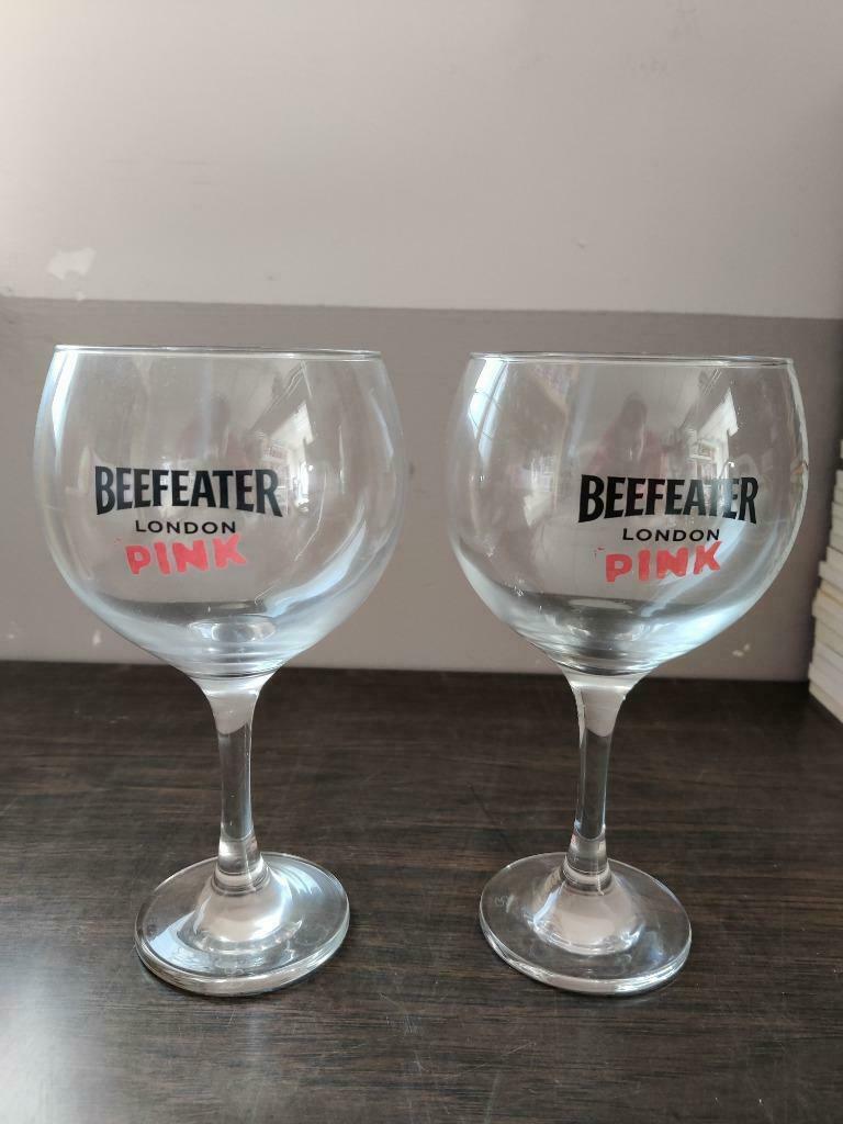 2 Gin glazen Beefeater London pink, Ophalen of Verzenden, Nieuw