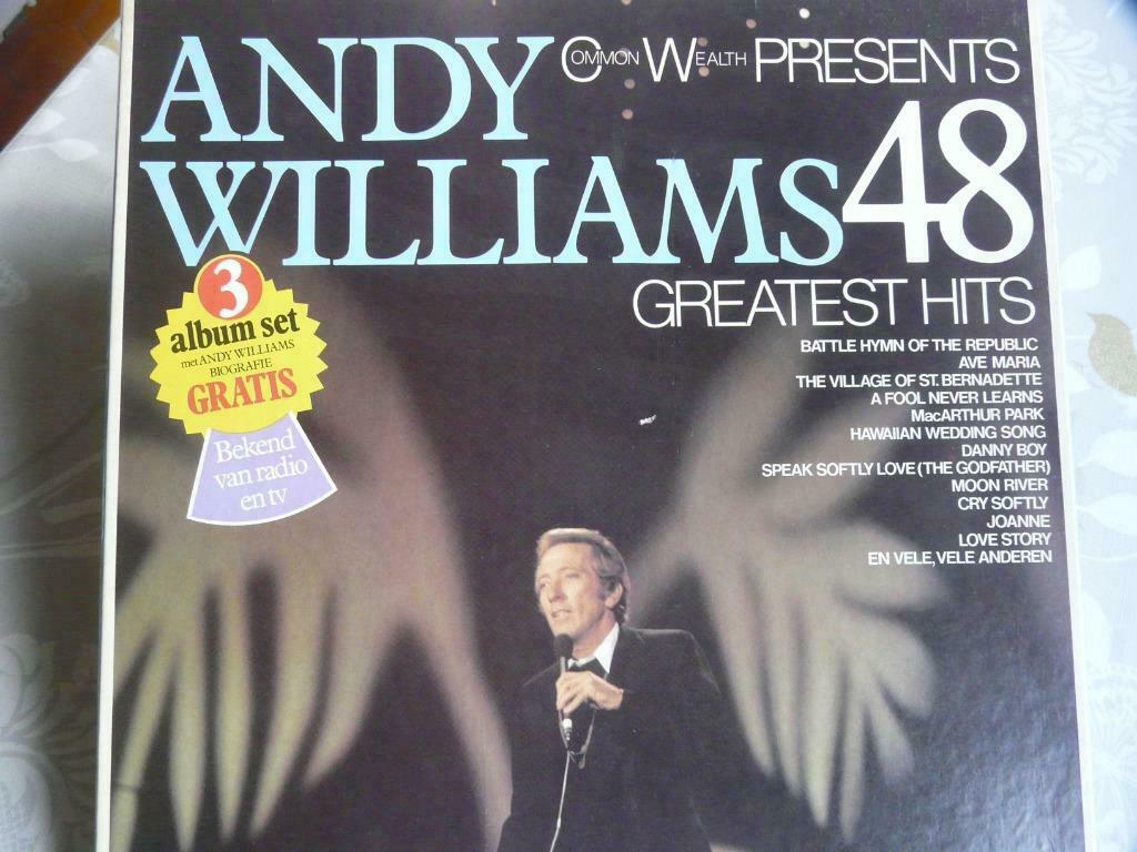 ANDY WILLIAMS 48 DISQUES VYNILS 33 TOURS DOUBLE FACE, Enlèvement ou Envoi, Comme neuf, Autres formats