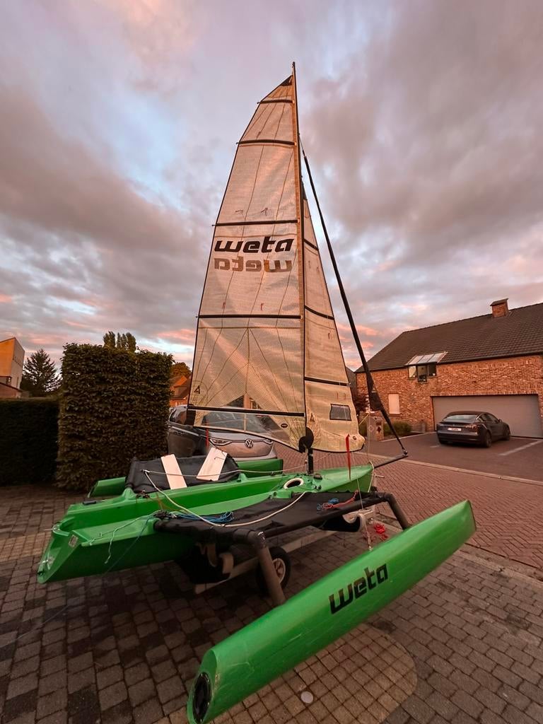 Weta 4.4 trimaran snelle zeilboot incl baantrailer, 3 à 6 mètres, Enlèvement, Utilisé, Autres types