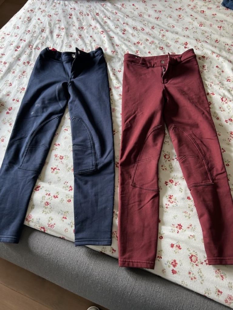 Paardrijbroeken Decathlon blauw en bordeaux maat 152, Ophalen, Zo goed als nieuw, Kinderen, Onderkleding