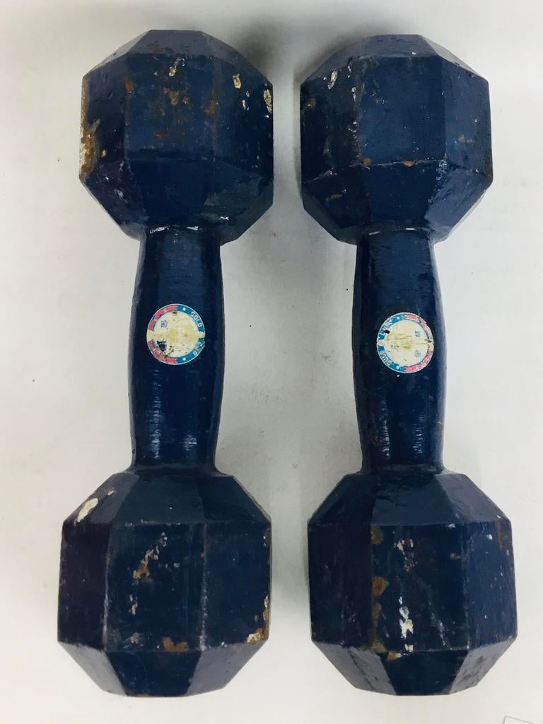 Gold Cup vintage paar metalen gewichten, Sport en Fitness, Fitnessmaterialen, Ophalen of Verzenden, Gebruikt, Armen, Dumbbell
