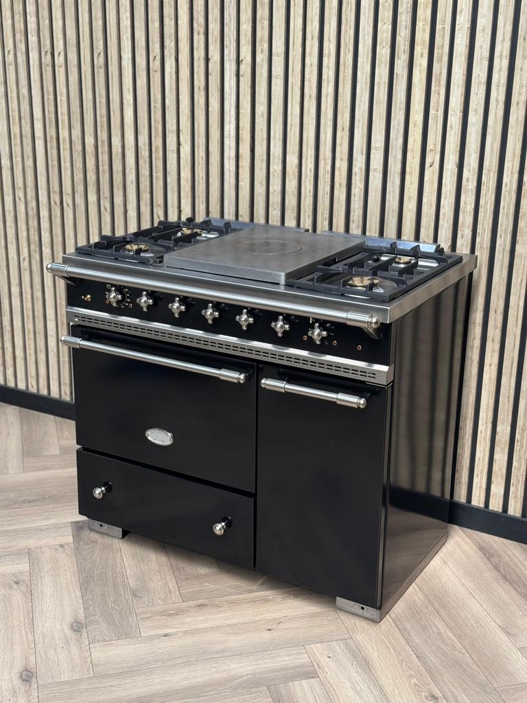 Prachtig Lacanche Fornuis 100 zwart Gas + Hete Lucht, Ophalen of Verzenden, Grill, Gas
