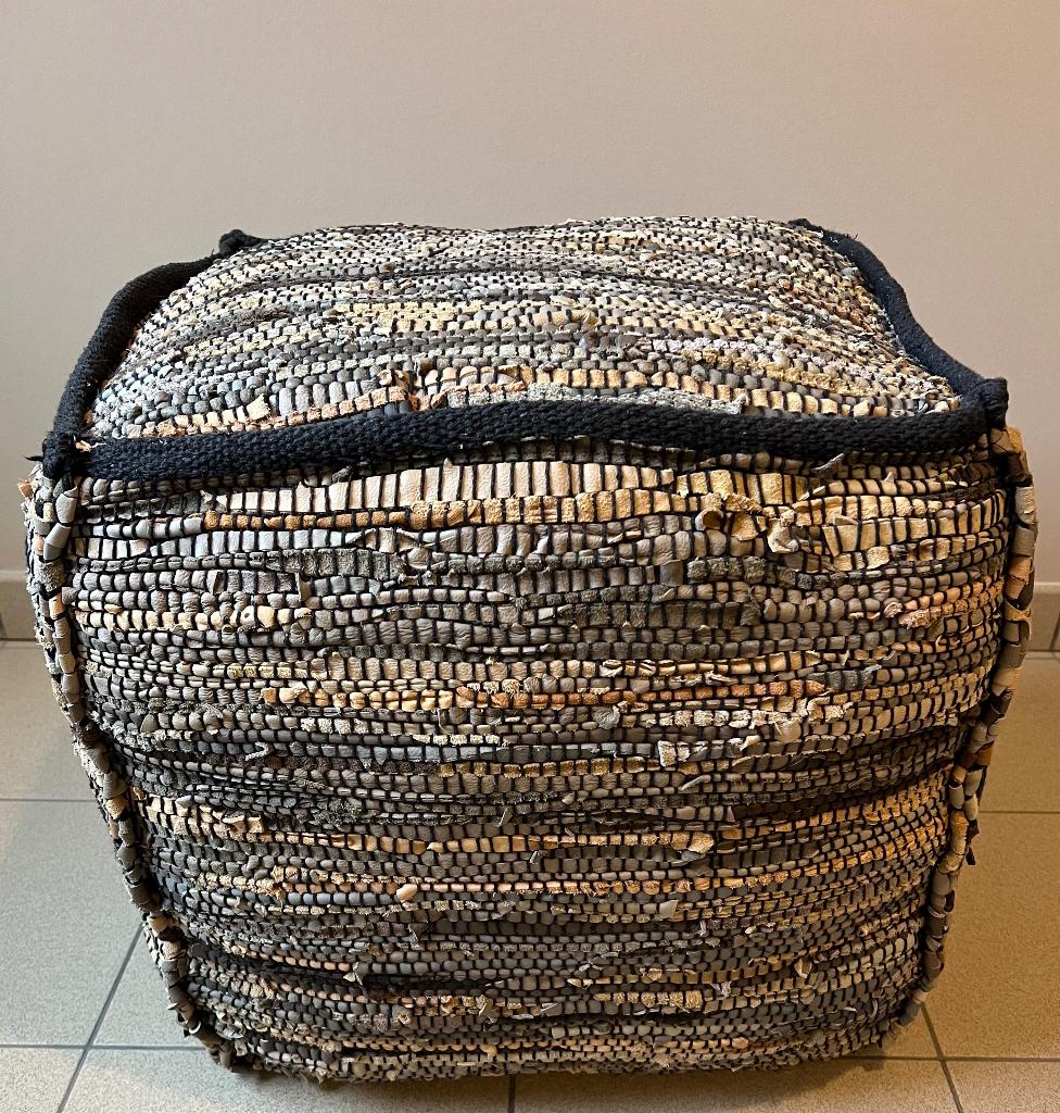 Handgeweven poef 45x45x45 cm - eyecatcher!, Ophalen, Minder dan 50 cm, Vierkant, Nieuw