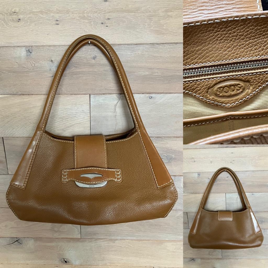 Schoudertas Tods - Kleur: Camel - NP €1900, Ophalen of Verzenden, Gebruikt, Bruin, Handtas