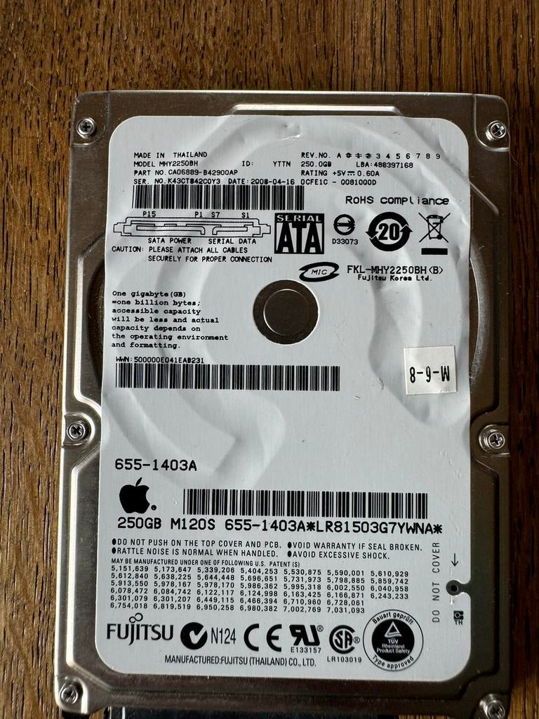 Fujitsu 250 G Apple, Informatique & Logiciels, Comme neuf