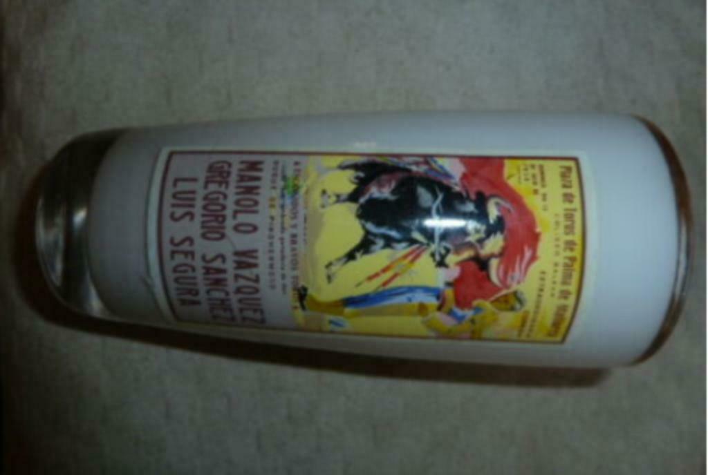 #I ( bier ) glas " Plaza de Toros de Palma de Mallorca ", Ophalen of Verzenden, Gebruikt, Bierglas