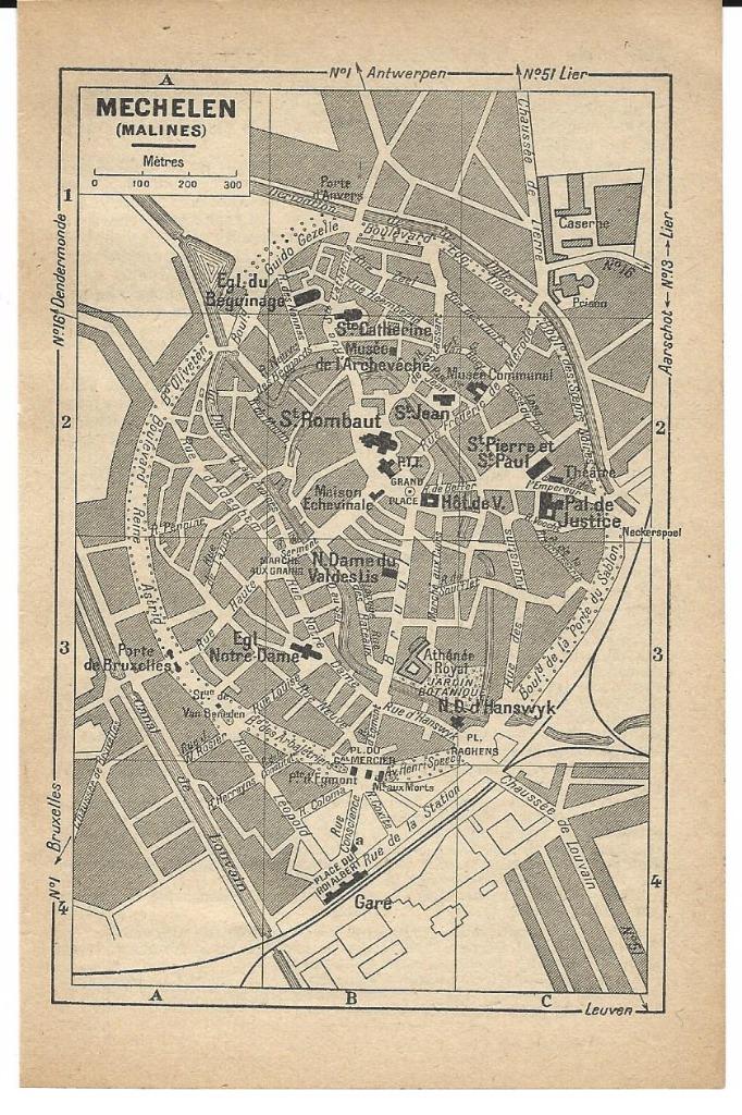 1951 - Mechelen stadsplannetje, Boeken, Atlassen en Landkaarten, Verzenden, België